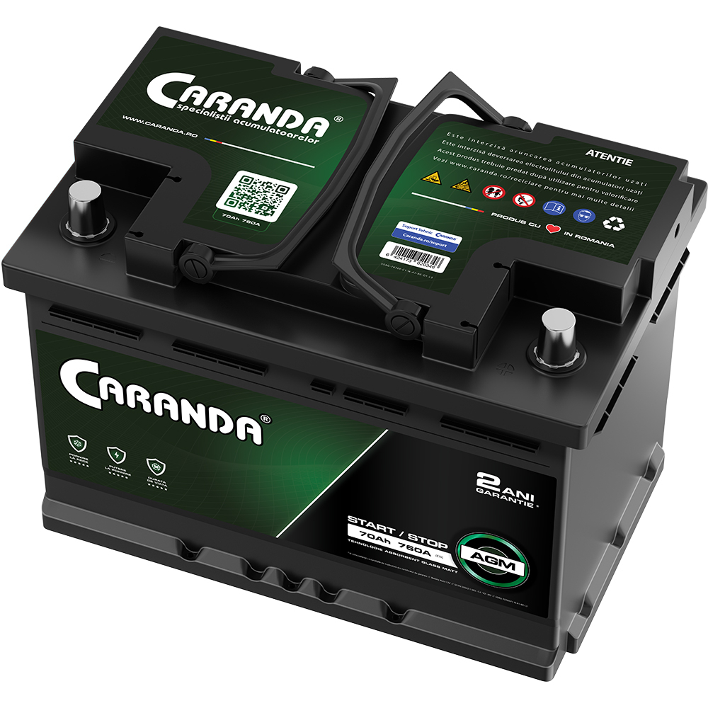 Baterie auto 12V 70Ah 760A CARANDA START STOP AGM [4]