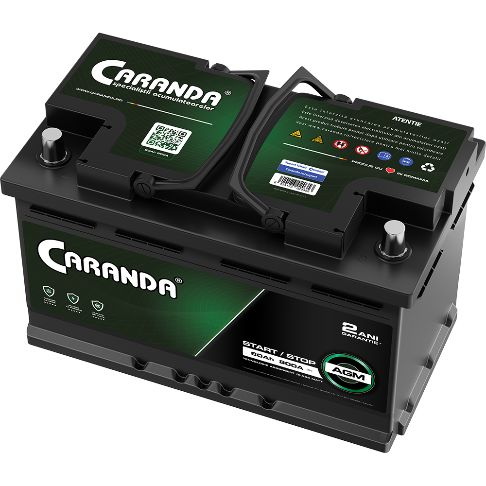Baterie auto 12V 80Ah 800A CARANDA START STOP AGM [4]