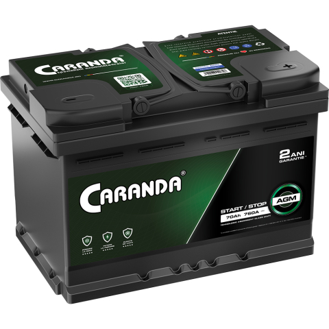 Caranda Start-Stop - Baterie auto 12V 70Ah 760A CARANDA START STOP AGM