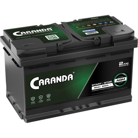 Caranda Start-Stop - Baterie auto 12V 80Ah 800A CARANDA START STOP AGM