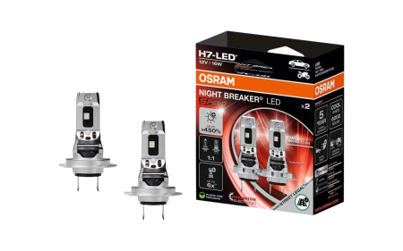 H7 - Set 2 Becuri LED H7 OSRAM Night Breaker LED SPEED – Street Legal, 6000K, Design 1:1