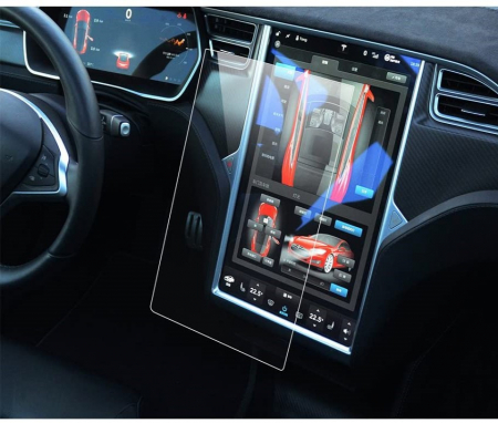 Pentru Navigatii Auto Originale - Folie de Protectie pentru Display Media Center 17.0 Tesla Model S 2016+ - HD-Premium 