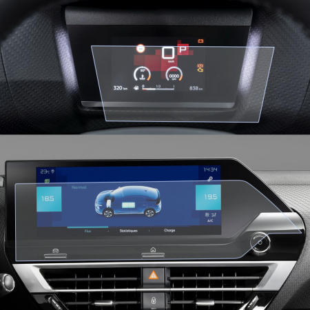 Folii de Protectie Navigatii Auto - Folie de Protectie pentru Virtual Cockpit si Display Navigatie Citroen C4 2021+ - HD-Premium 