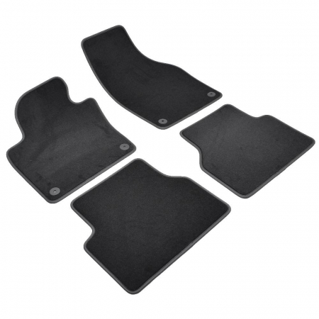 Covorase si tavite - Set 4 Covorase Auto Textil pentru Volkswagen Tiguan (2007-2016) - Sisteme fixare rotunde