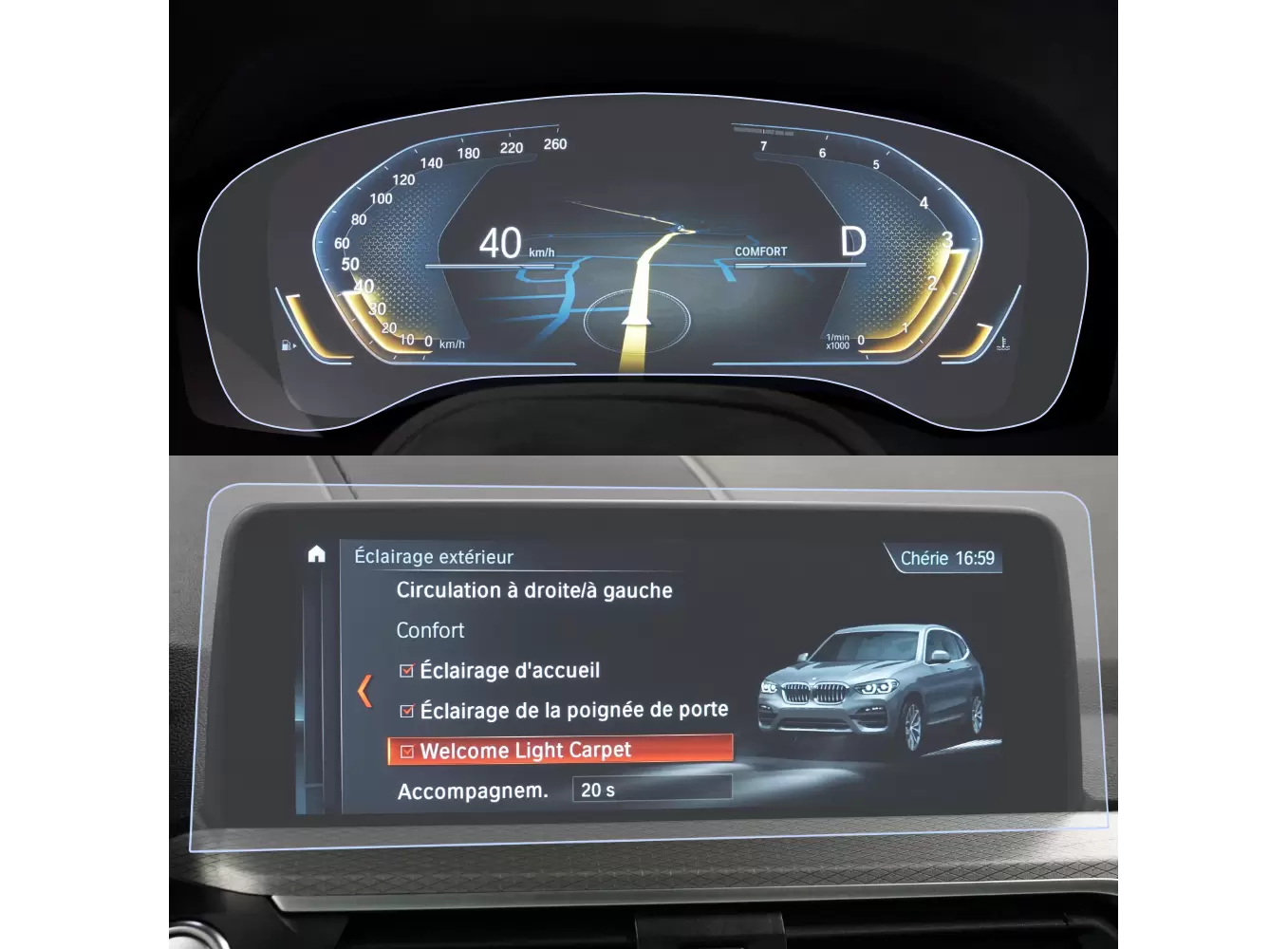 Pentru Navigatii Auto Originale - Set Folii de protectie pentru Navigatie si Ceasuri de bord BMW X3 (G01) 2022+