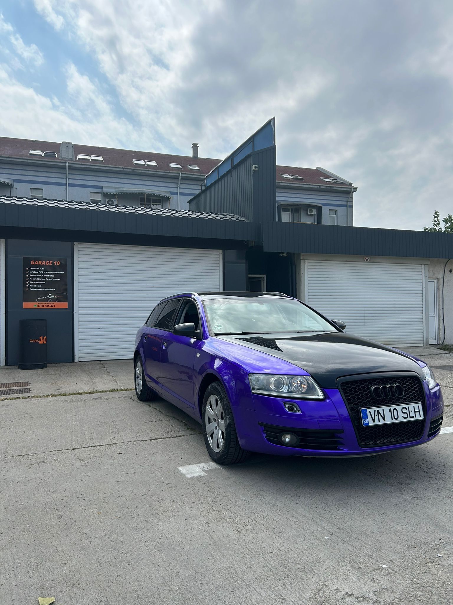 Colantare completă Audi A6 cu folie Oracal 970RA – proiect reușit al clientului nostru Garage10