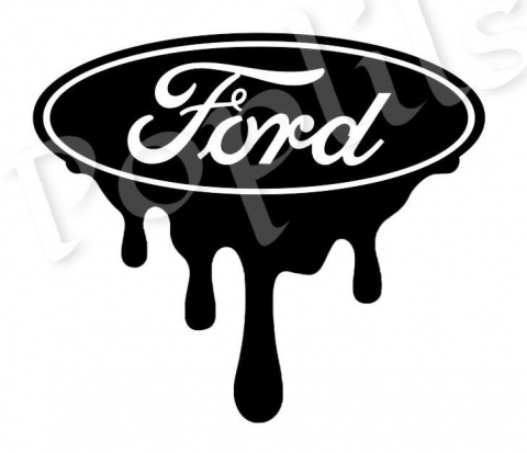 Autocolant - STICKER AUTO LOGO FORD BLACK 15 cm x 15 cm