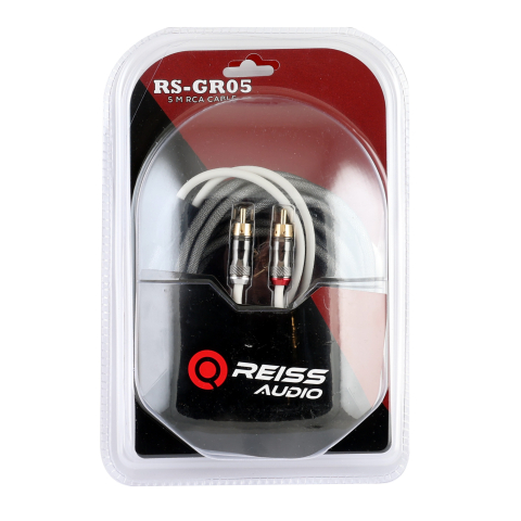 Cablu RCA Reiss Audio RS-GR05, 5 metri, tresa, conectori metalici [1]