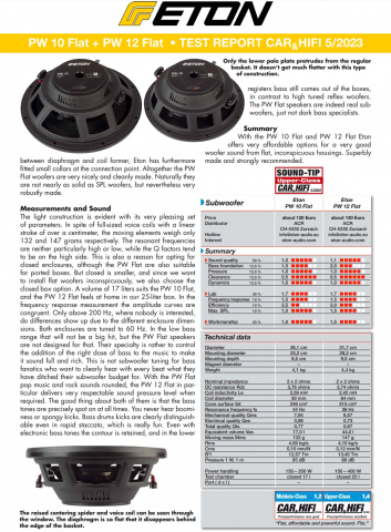 Subwoofer auto plat ETON PW 12 FLAT 30 cm 500W 2x2 Ohm [4]