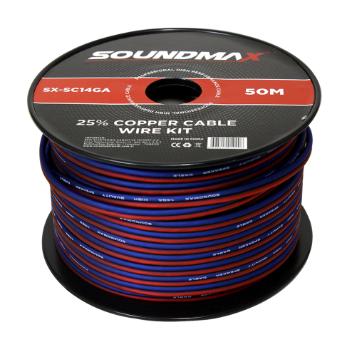 Cablu difuzoare - Rola cablu difuzoare Soundmax SX--SC14GA, 2 x 2mm, 100m, 25% OFC