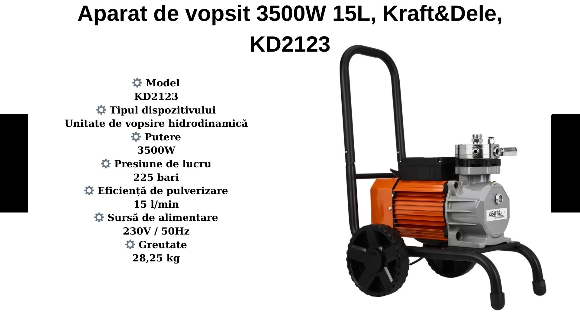 Aparat de vopsit 3500W 15L, Kraft&Dele, KD2123