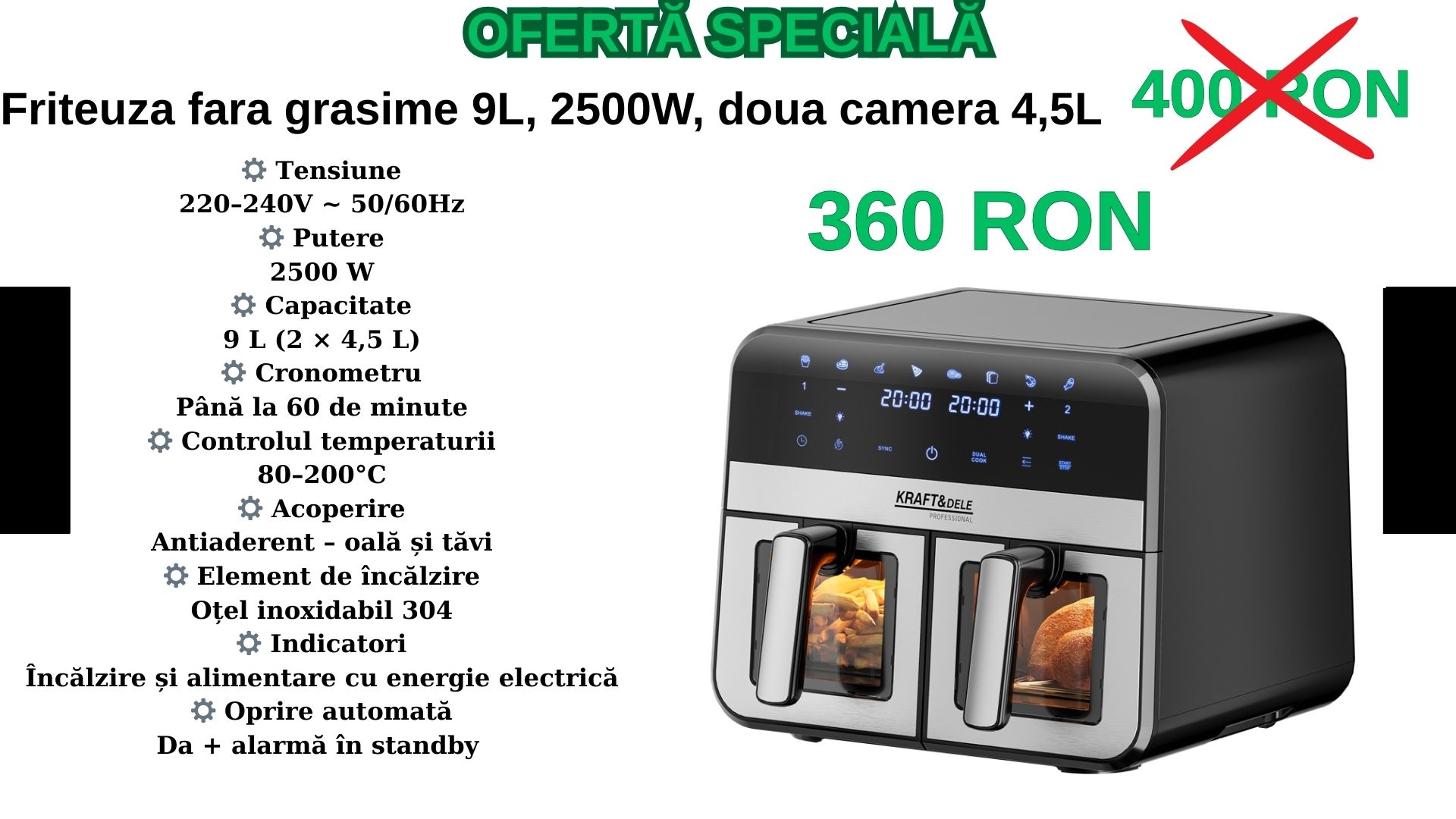Friteuza fara grasime 9L