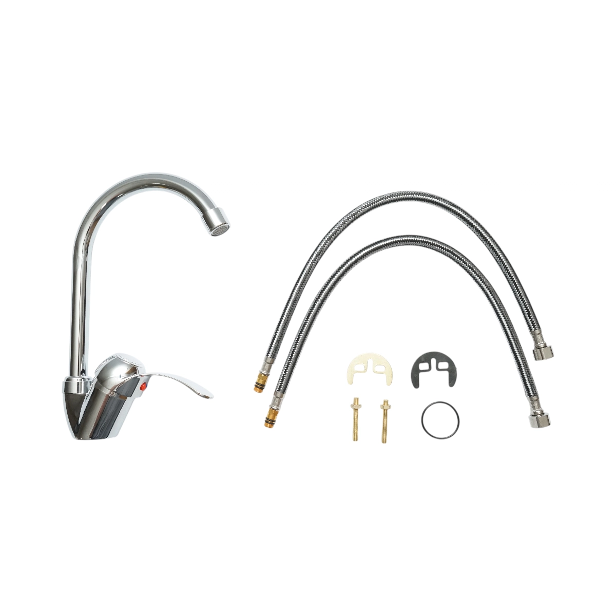 Baterie chiuveta bucatarie rotativa monocomanda, cartus ceramic, crom lucios [5]