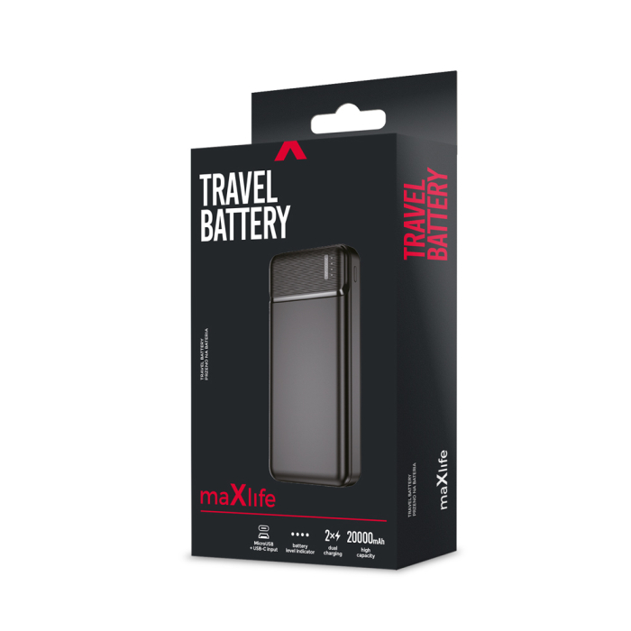 Baterie externă Maxlife MXPB-01 20000 mAh neagră [2]