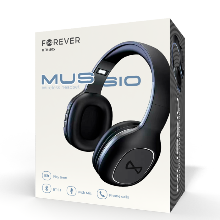 Căști wireless Forever BTH-505 supraauriculare, negre [2]