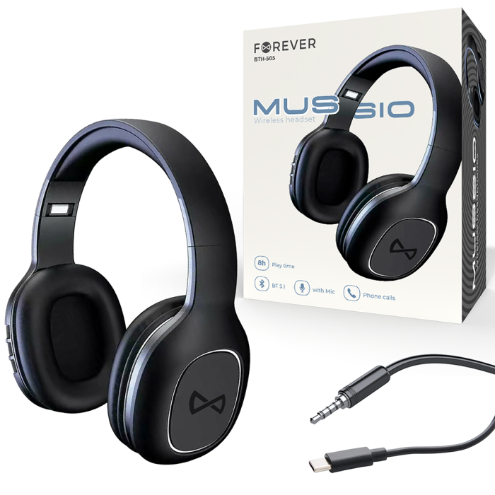 Căști wireless Forever BTH-505 supraauriculare, negre [8]