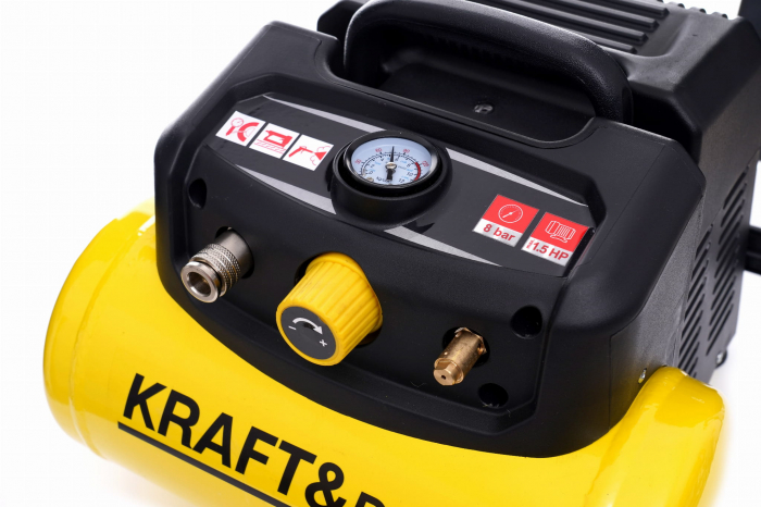 Compresor fara ulei, Kraft&Dele, 6L, 8bar, 1.1kW, 180L/min, KD1415 [4]