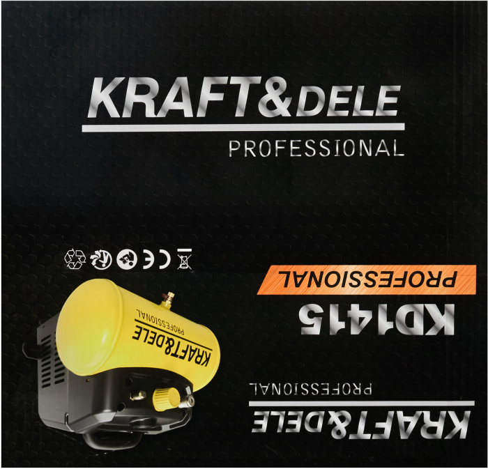 Compresor fara ulei, Kraft&Dele, 6L, 8bar, 1.1kW, 180L/min, KD1415 [14]
