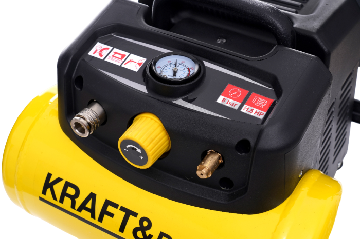 Compresor fara ulei, Kraft&Dele, 6L, 8bar, 1.1kW, 180L/min, KD1415 [9]