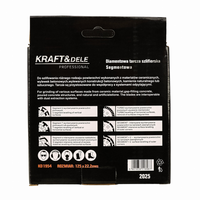 Disc diamantat pentru beton, 125 x 22,2 mm KD1954 [2]