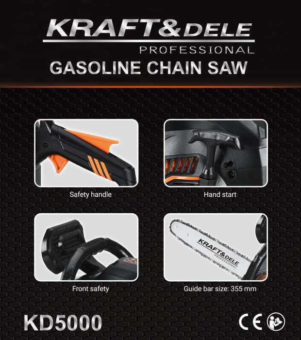 Ferastrau pe benzina 3.9kW 5.3CP ,KD5000 [18]