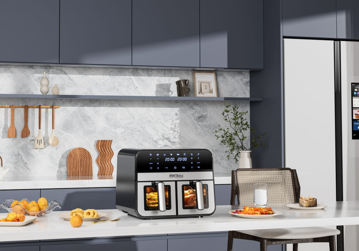 Friteuza fara grasime 9L, 2500W, doua camera 4,5L + LCD, Kraft&Dele, KD4179 [22]
