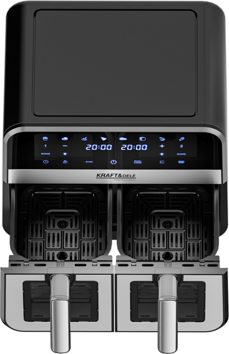 Friteuza fara grasime 9L, 2500W, doua camera 4,5L + LCD, Kraft&Dele, KD4179 [2]
