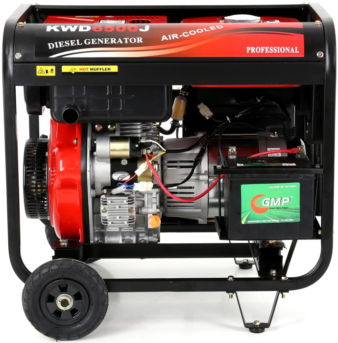 Generator diesel 6500W 12/230V KD122, Pornire electrică cu cheie si pornire manuală [2]