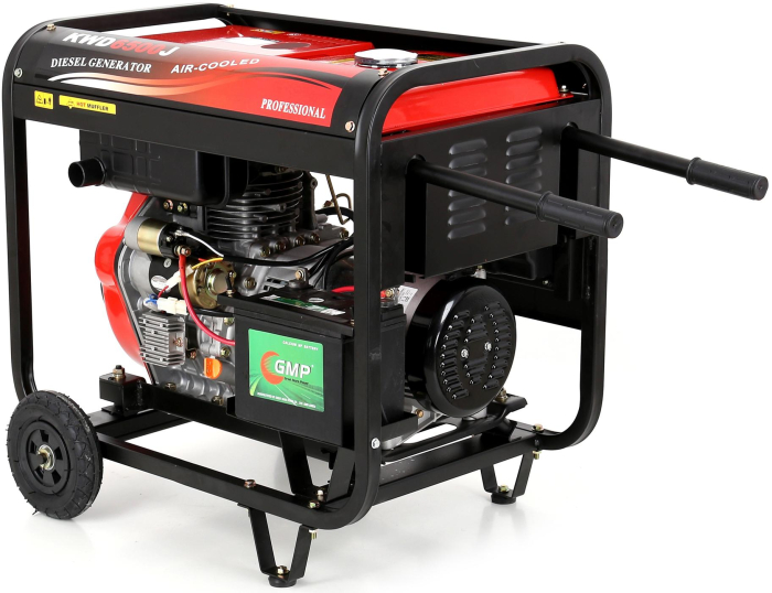 Generator diesel 6500W 12/230V KD122, Pornire electrică cu cheie si pornire manuală [7]