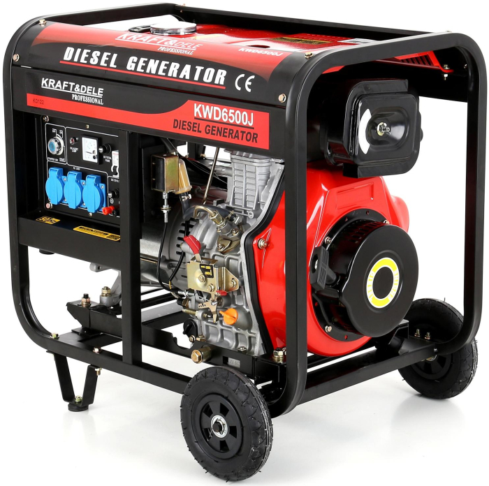 Generator diesel 6500W 12/230V KD122, Pornire electrică cu cheie si pornire manuală [10]