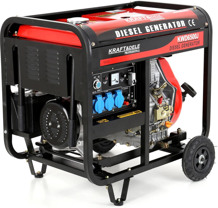 Generator diesel 6500W 12/230V KD122, Pornire electrică cu cheie si pornire manuală [11]