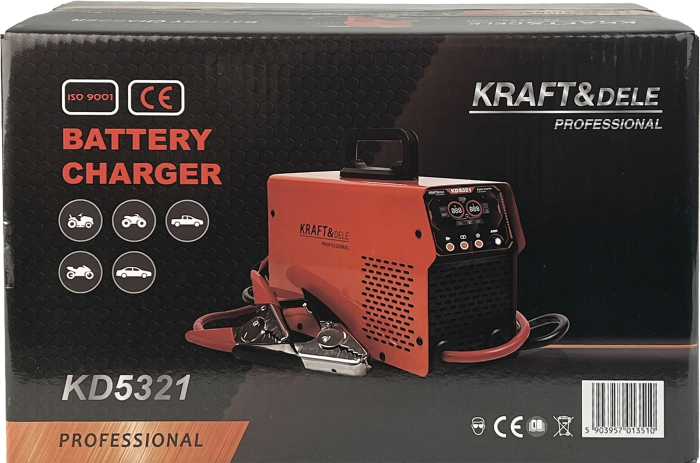 Încărcător de baterii cu funcție de pornire 12/24V 50-800Ah 80A KD5321 [12]
