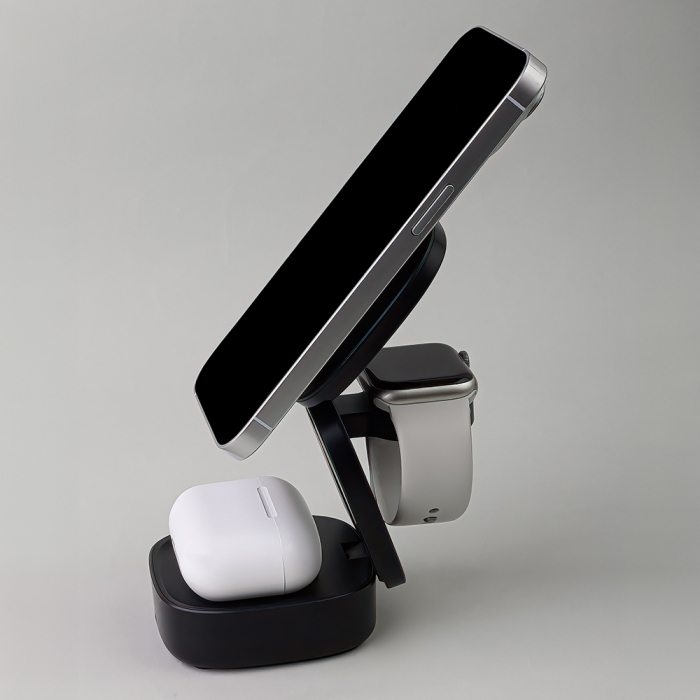Încărcător wireless magnetic Maxlife MXWC-06 15W negru 3 în 1 [6]