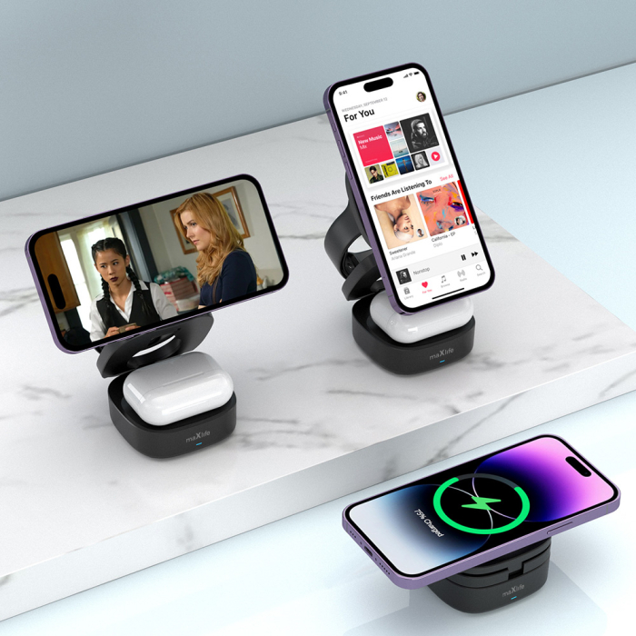 Încărcător wireless magnetic Maxlife MXWC-06 15W negru 3 în 1 [9]