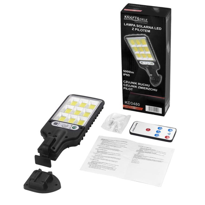 Lampa solara LED cu telecomanda 290 W, Kraft&Dele KD3480 [4]