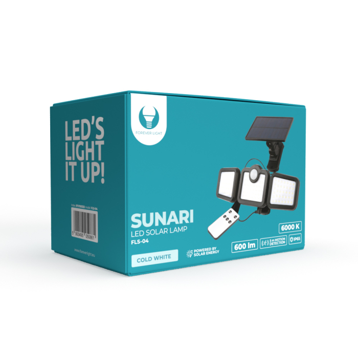 Lampă solară LED Forever Light SUNARI FLS-04 108*SMD PIR 10W 800lm 6000K 2400mAh Li-Ion [3]
