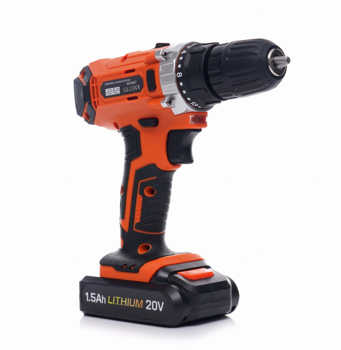 Mașină de găurit cu baterie 20V 2×1.5Ah + biți  KD3067 [8]