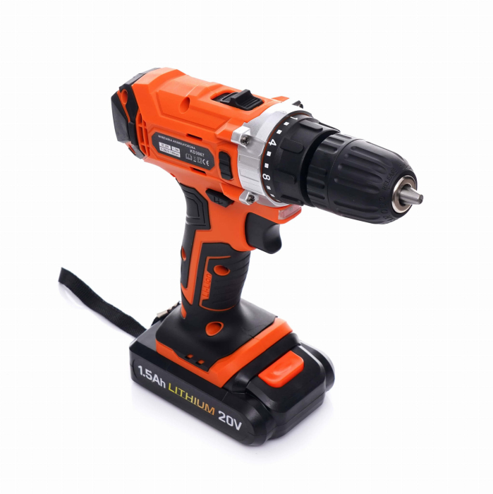 Mașină de găurit cu baterie 20V 2×1.5Ah + biți  KD3067 [6]