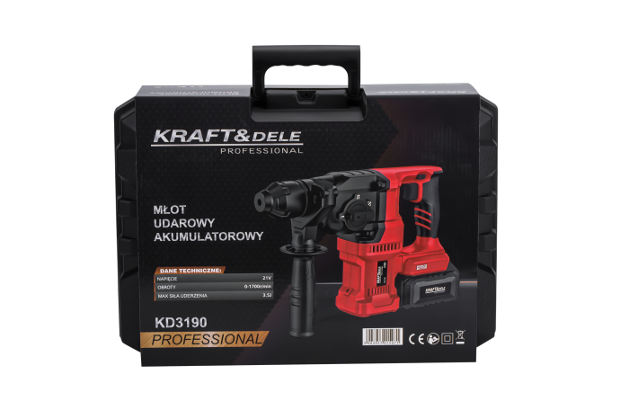 Mașină de găurit cu percuție fără fir 21V 3.5J FĂRĂ PERII 2 x 4Ah KD3190 [12]