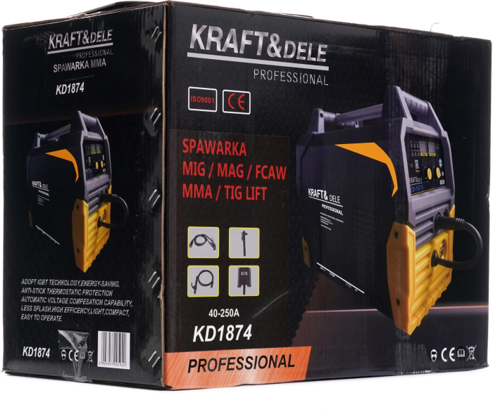 MASINA DE SUDARE INVERTER MIG MAG FCAW MMA TIG LIFT LCD 40-250A KD1874 [12]