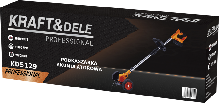 Mașină de tuns iarba fără fir 21V 2Ah x 2 buc 1000W 11000rpm KD5129 [14]