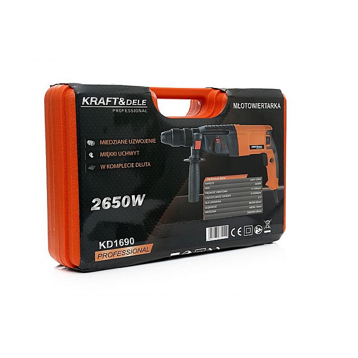 Masina de gaurit cu percutie (bormasina) KraftDele 2650W KD1690 [2]