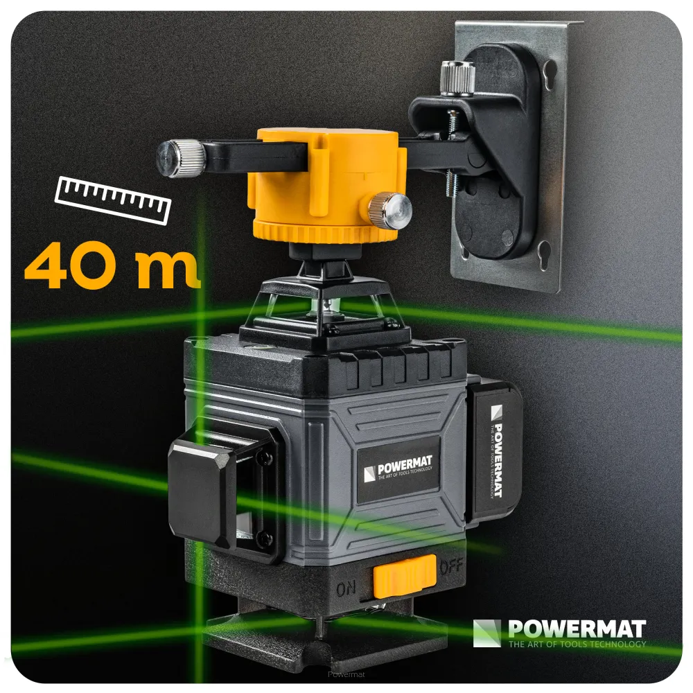 Nivela laser 4D, Powermat, 16 linii, laser verde, 40m, cu acumulator PM-PLK-4DM1 [6]