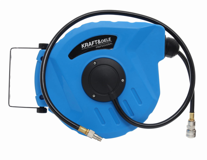 PACHET:COMPRESOR FĂRĂ ULEI 100L KD1392 + Furtun aer compresor retractabil 20m cu bobina rola automata tambur KD1461 + Set kit accesorii pneumatice 8 piese aer comprimat (KD413) [11]