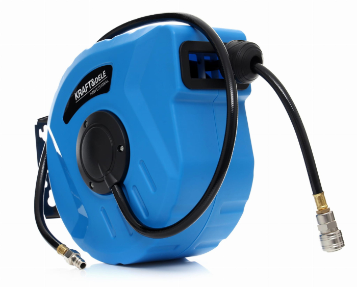 PACHET:COMPRESOR FĂRĂ ULEI 100L KD1392 + Furtun aer compresor retractabil 20m cu bobina rola automata tambur KD1461 + Set kit accesorii pneumatice 8 piese aer comprimat (KD413) [13]