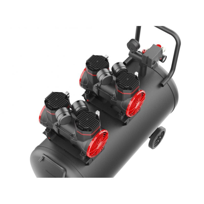 PACHET:COMPRESOR FĂRĂ ULEI 100L KD1392 + Furtun aer compresor retractabil 20m cu bobina rola automata tambur KD1461 + Set kit accesorii pneumatice 8 piese aer comprimat (KD413) [5]