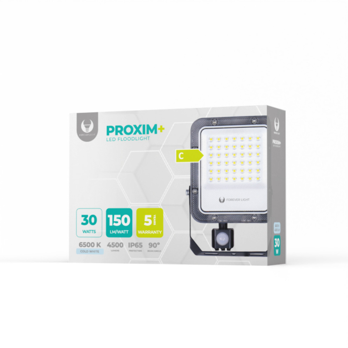 Proiector LED PROXIM+ 30W 6500K 4500lm PIR 230V IP65 Forever Light 150lm/W [2]