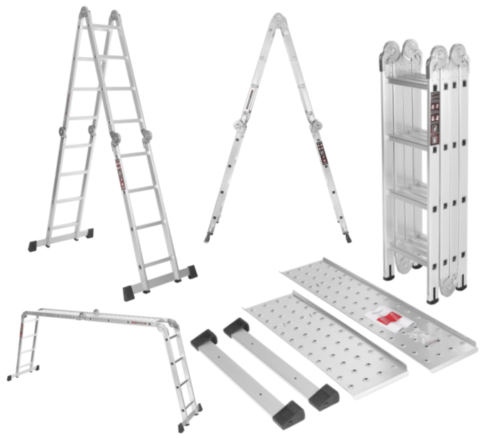 Scara aluminiu cu platforma 4x4 460cm multifunctionala KraftProfesional KD4071 [9]