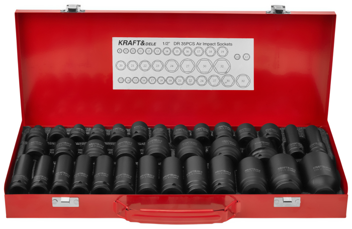 Set 35 chei tubulare impact, Kraft&Dele, 1/2", KD11756 [10]