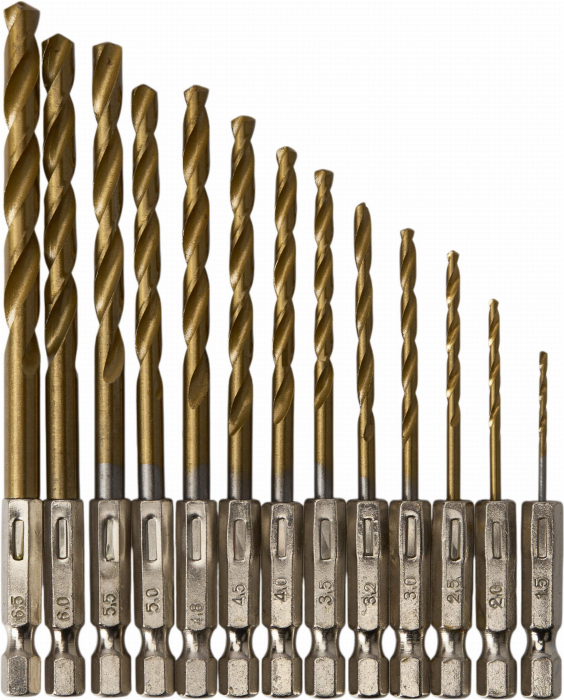 Set burghie titan, Kraft&Dele, KD982, 13 buc, 1.5–6.5 mm [9]